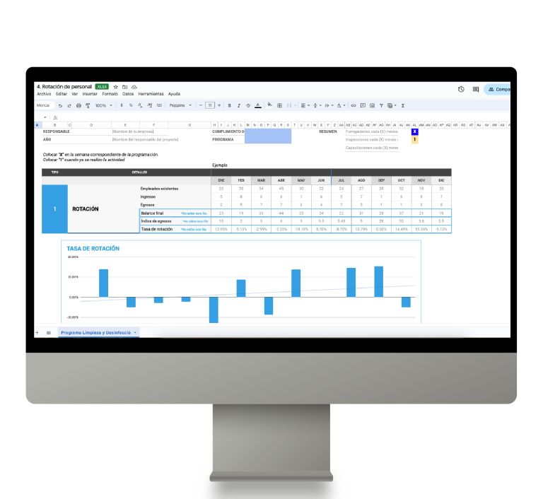 Plantilla para la Rotación de Personal en Excel